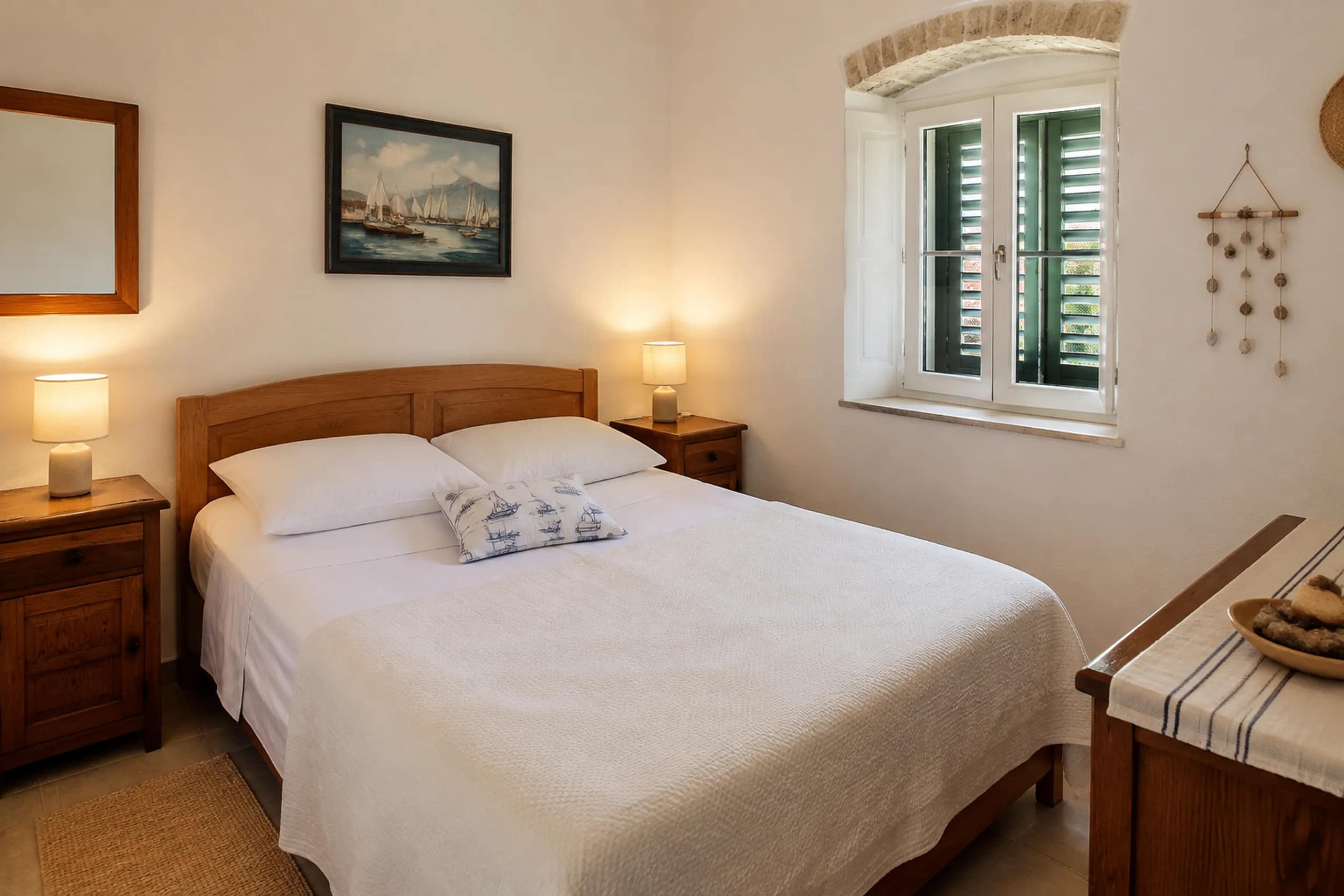 Main bedroom, facing the quiet courtyard