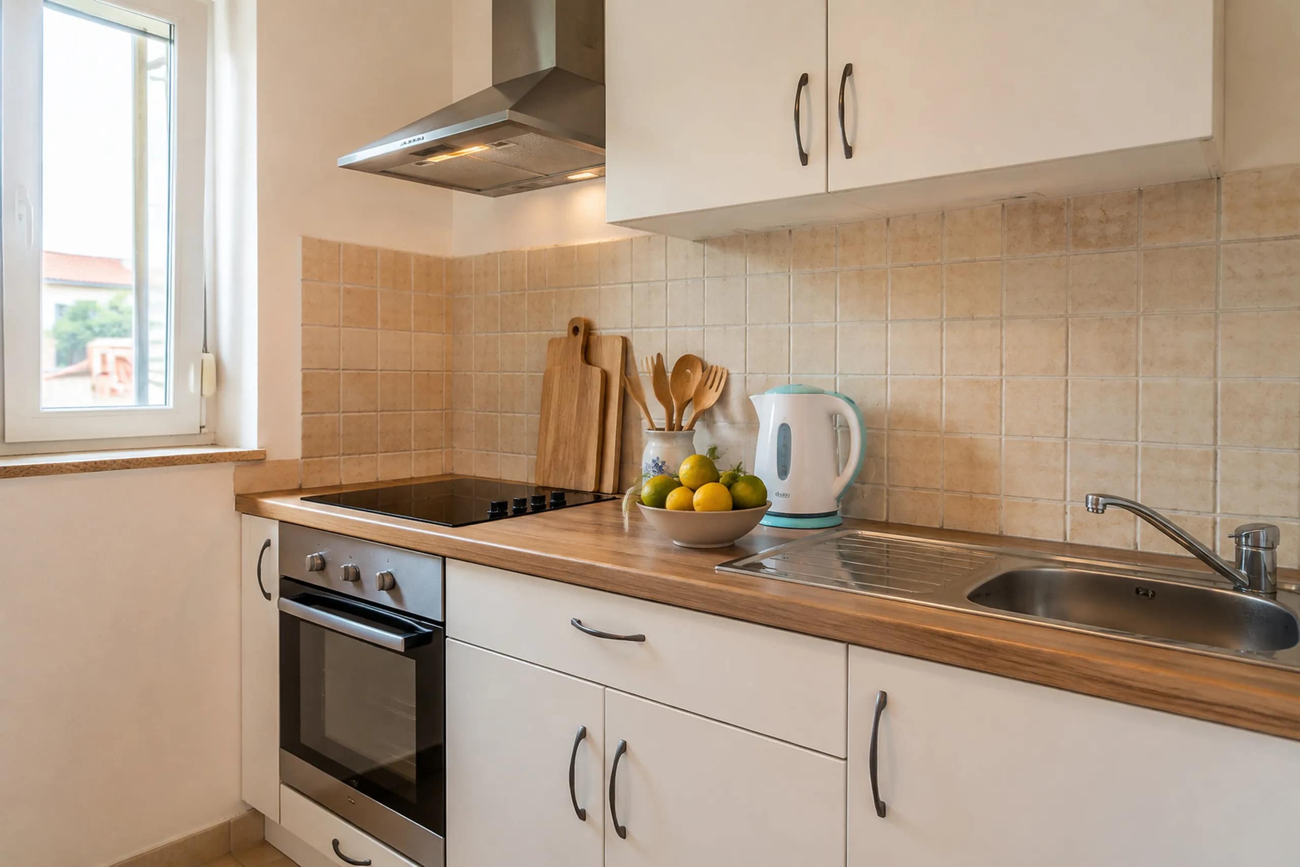 Full kitchen with dishwasher and oven