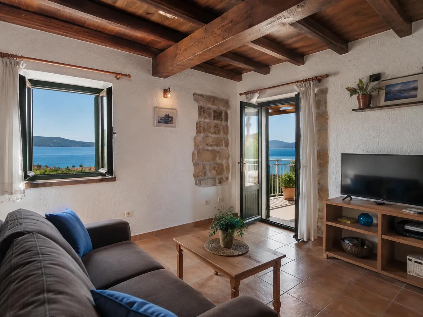 The living room opens straight into the garden